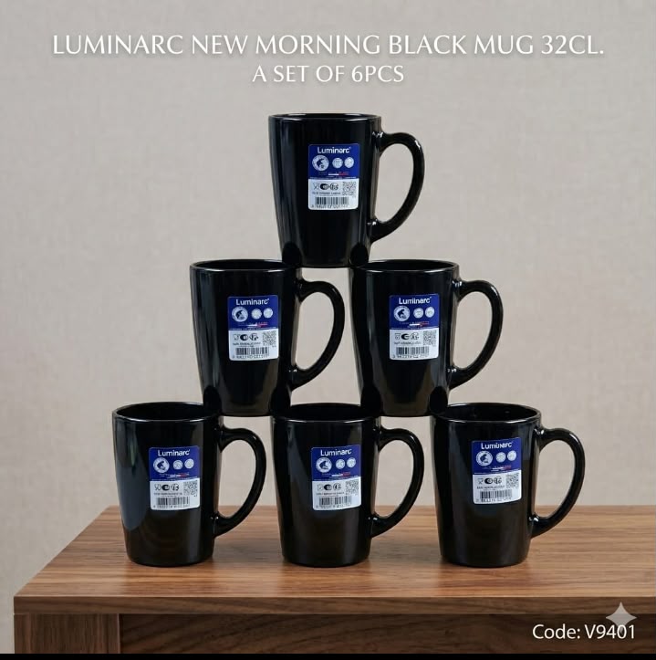 Luminarc 6PCs set White New Morning Ceramic Cups - Image 3